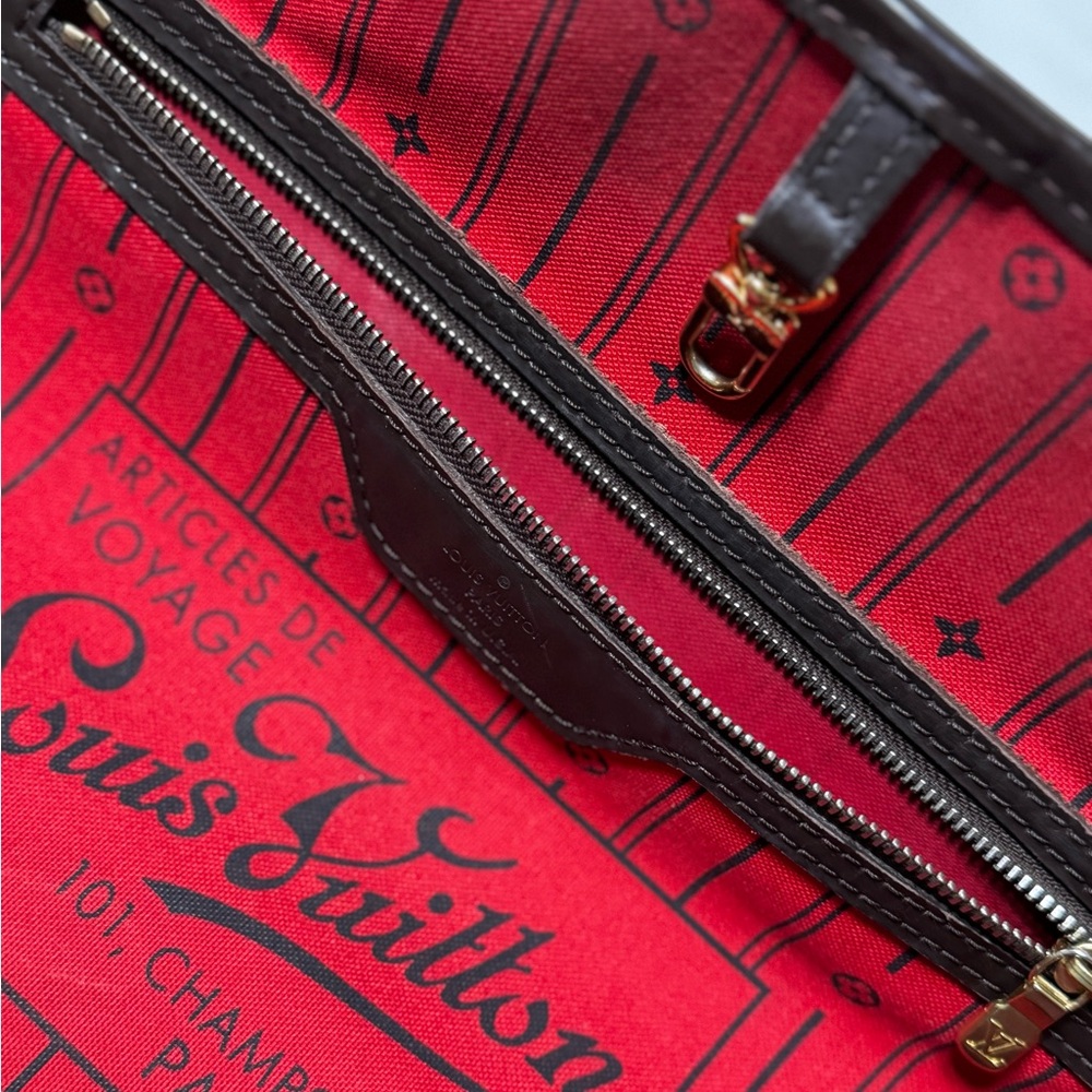 Louis Vuitton Red and Brown Tote Bag - Picture 6 of 14